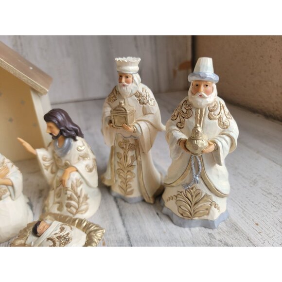 Jim Shore lustre blessed birth and Bethlehem Enesco Nativity scene Jesus religio - Picture 5 of 11